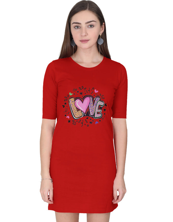 Premium 100% Cotton Printed T-shirt Dress with Pockets - Mannash Boutique