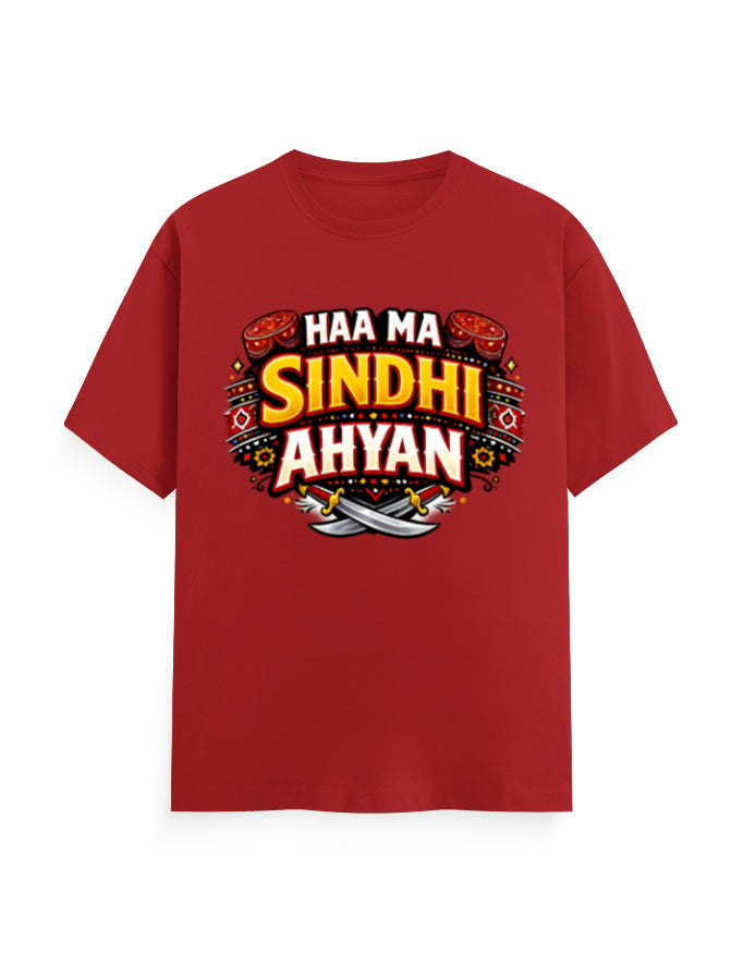 HAA MA SINDHI AHYAN Premium Cotton T-Shirt for Women - Mannash Boutique