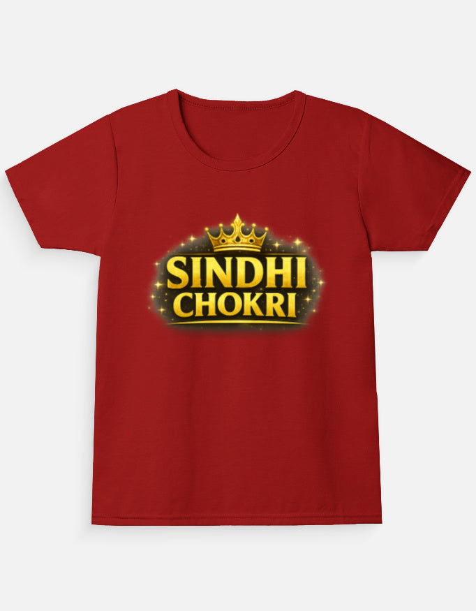 Sindhi Chokri Premium Printed T-shirt for Girls - Mannash Boutique
