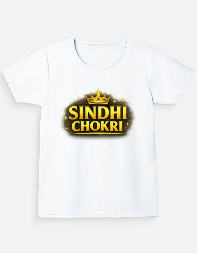 Sindhi Chokri Premium Printed T-shirt for Girls - Mannash Boutique