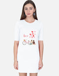 Love Printed Premium Graphic T-shirt Dress for Women - Mannash Boutique