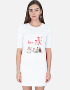 Love Printed Premium Graphic T-shirt Dress for Women - Mannash Boutique