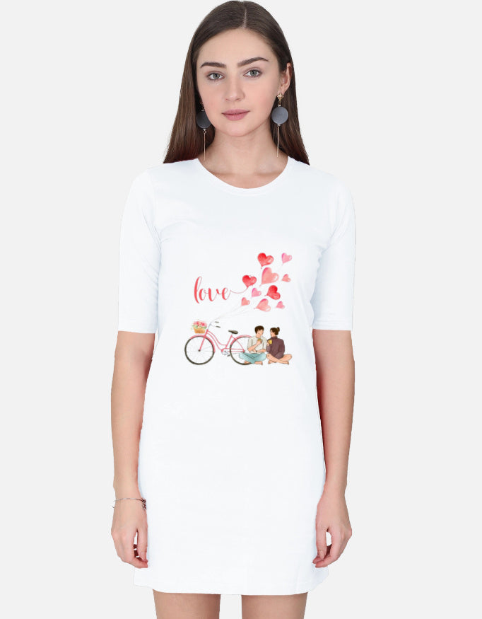 Love Printed Premium Graphic T-shirt Dress for Women - Mannash Boutique