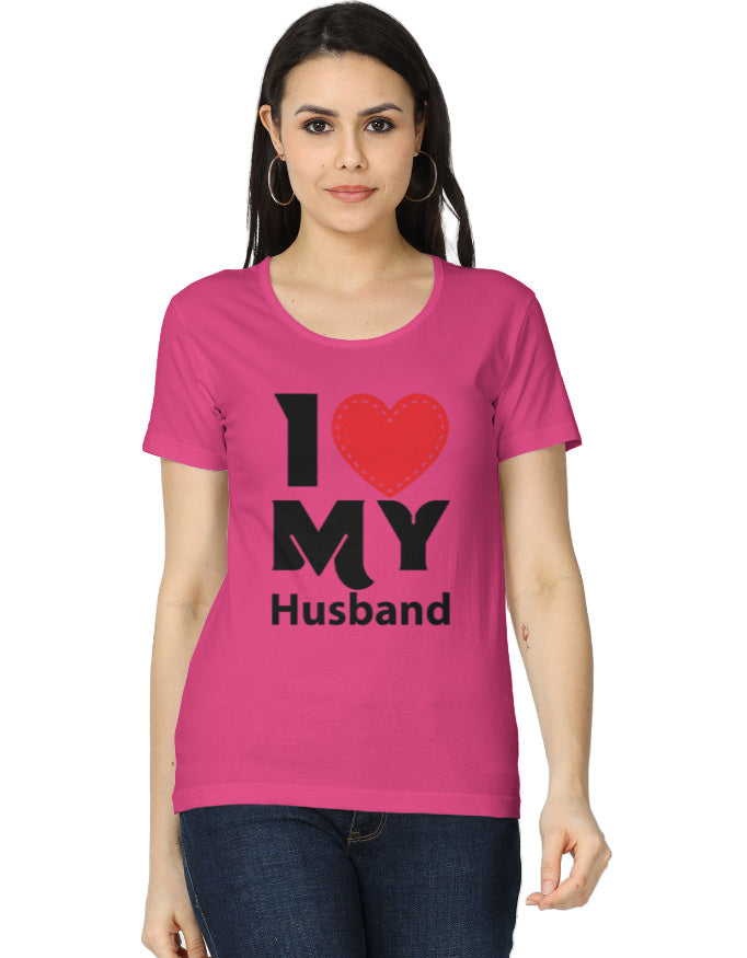 I ❤️ My Husband Graphic Printed T-shirt for Wifes - Mannash Boutique