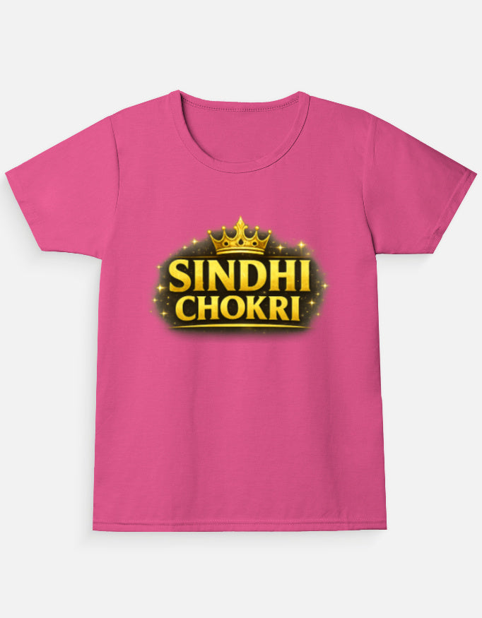 Sindhi Chokri Premium Printed T-shirt for Girls - Mannash Boutique