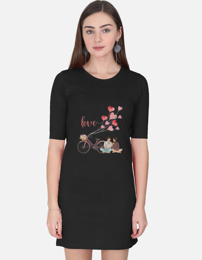 Love Printed Premium Graphic T-shirt Dress for Women - Mannash Boutique