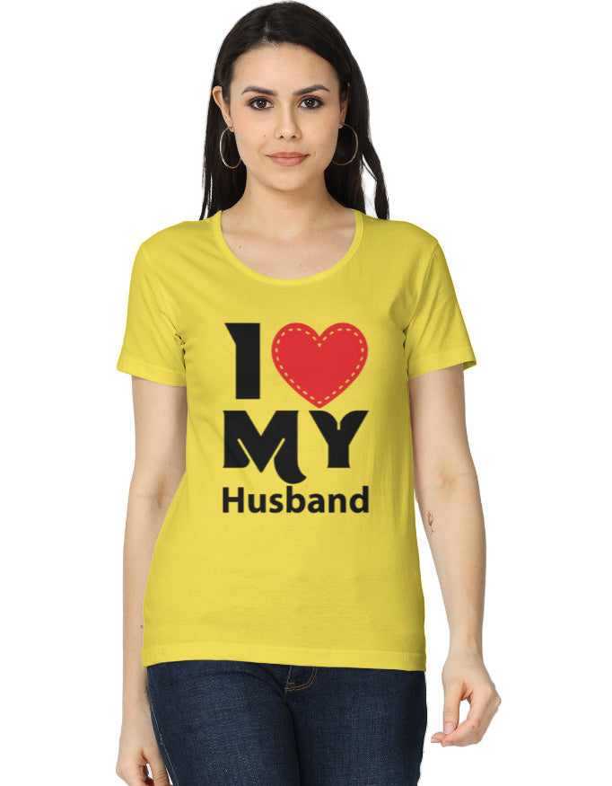 I ❤️ My Husband Graphic Printed T-shirt for Wifes - Mannash Boutique
