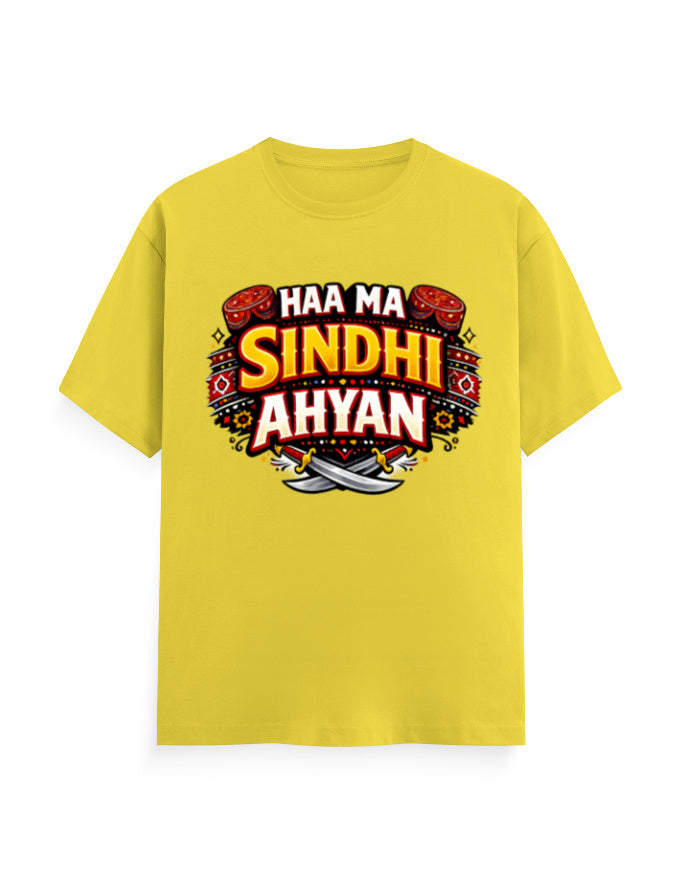 HAA MA SINDHI AHYAN Premium Cotton T-Shirt for Women - Mannash Boutique