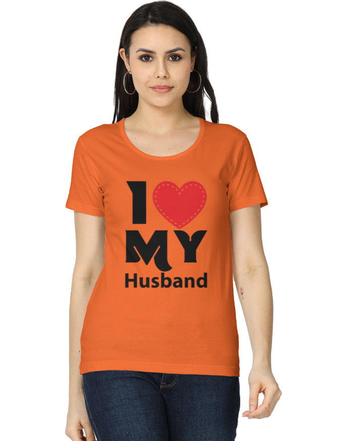 I ❤️ My Husband Graphic Printed T-shirt for Wifes - Mannash Boutique