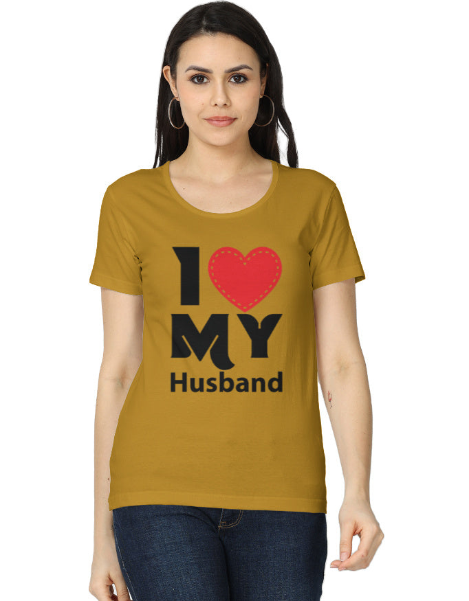 I ❤️ My Husband Graphic Printed T-shirt for Wifes - Mannash Boutique