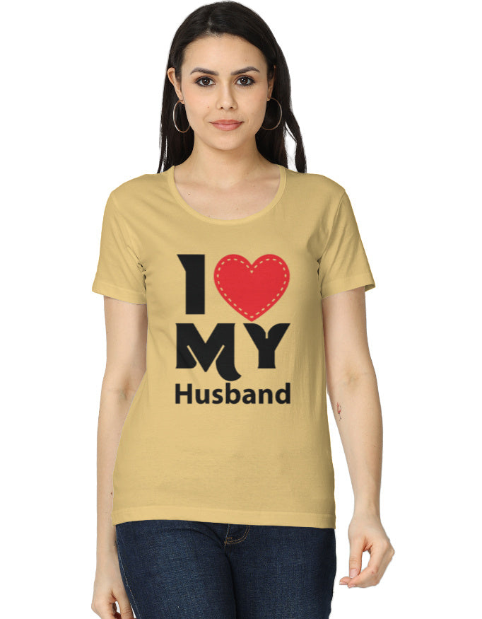 I ❤️ My Husband Graphic Printed T-shirt for Wifes - Mannash Boutique