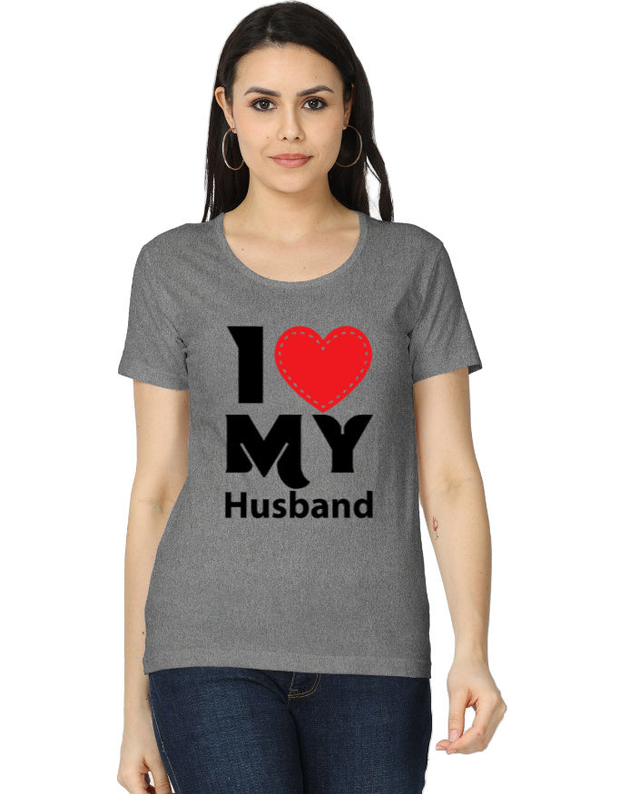 I ❤️ My Husband Graphic Printed T-shirt for Wifes - Mannash Boutique