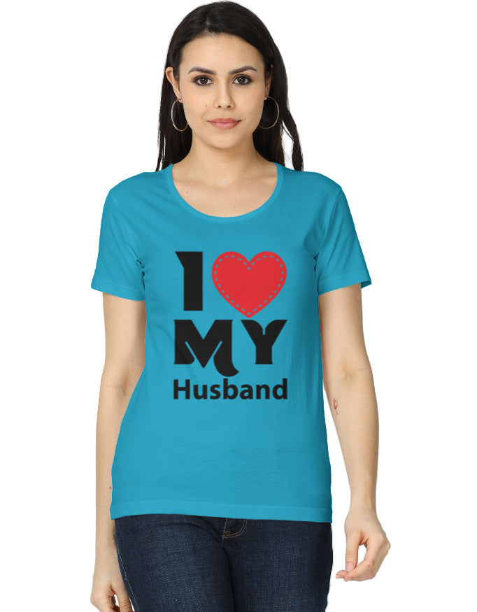 I ❤️ My Husband Graphic Printed T-shirt for Wifes - Mannash Boutique